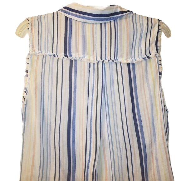 Bella Dahl Striped Tie Front Tank Top Size Medium - Picture 8 of 11